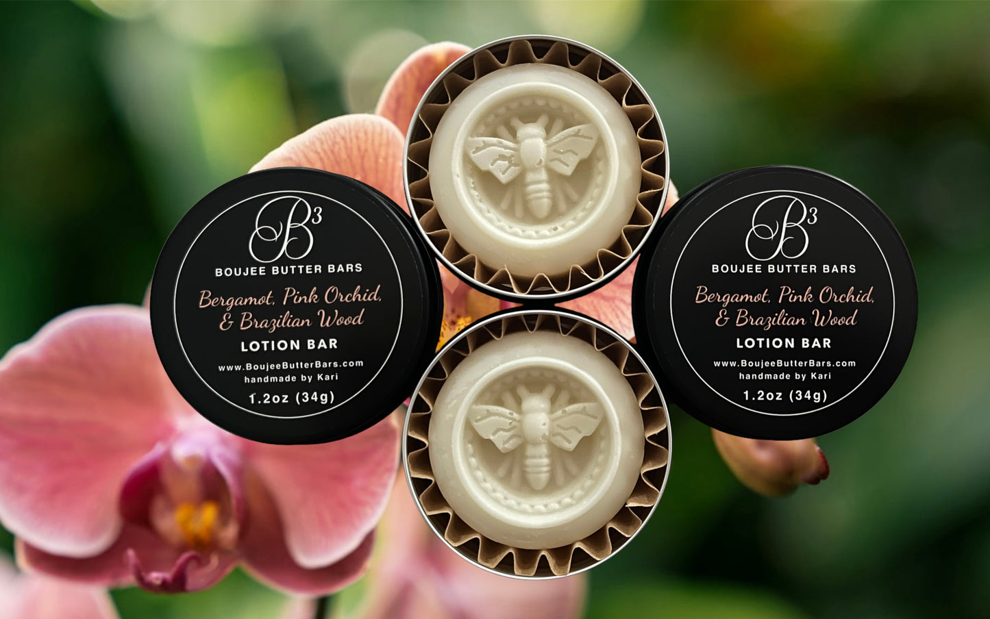 Bergamot, Pink Orchid, & Brazilian Wood Scented Lotion Bar