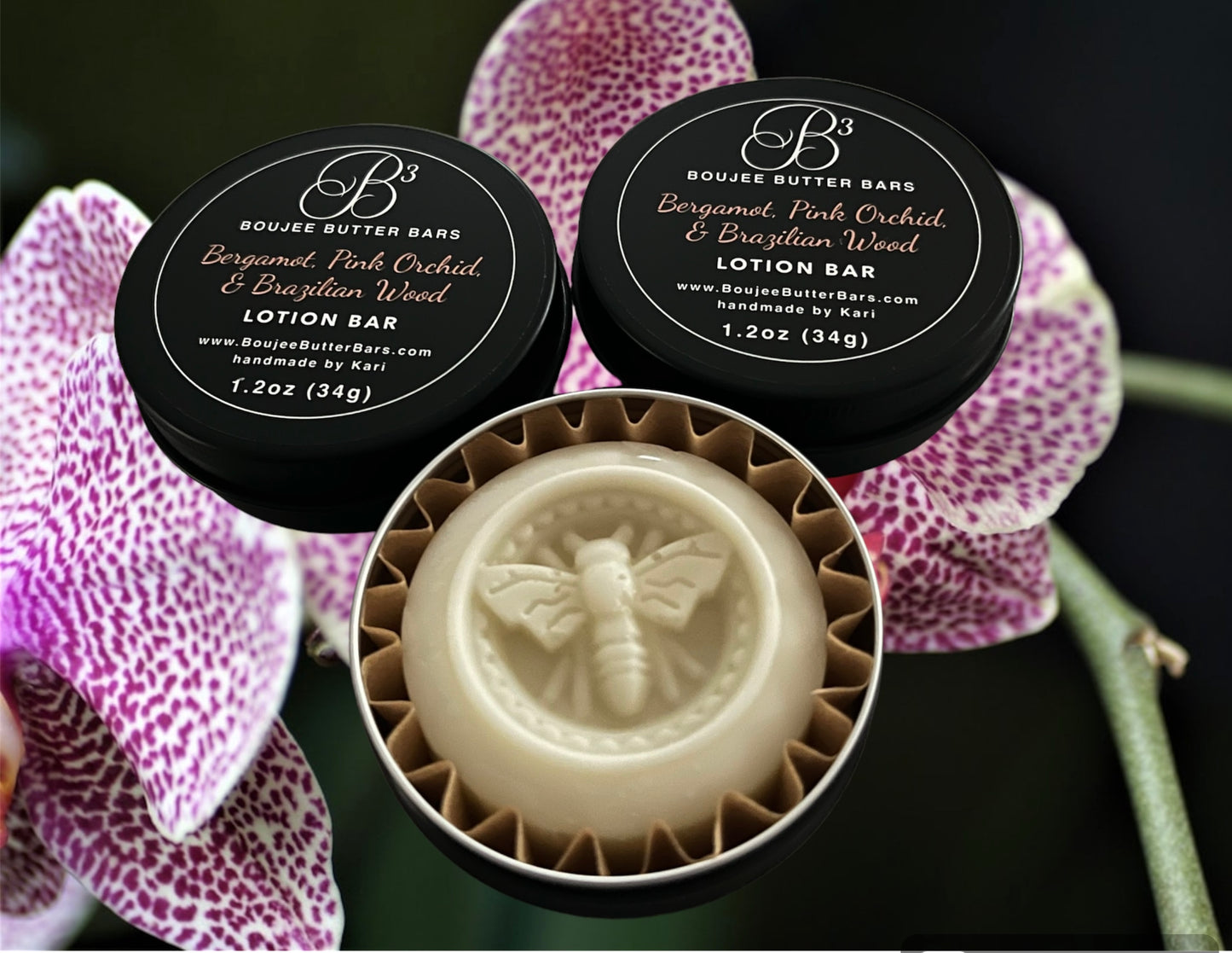 Bergamot, Pink Orchid, & Brazilian Wood Scented Lotion Bar