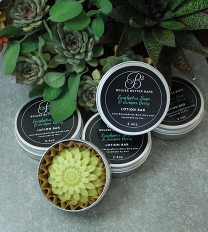 Eucalyptus, Sage, & Juniper Berry Scented Lotion Bar