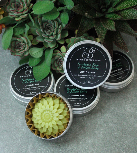 Eucalyptus, Sage, & Juniper Berry Scented Lotion Bar