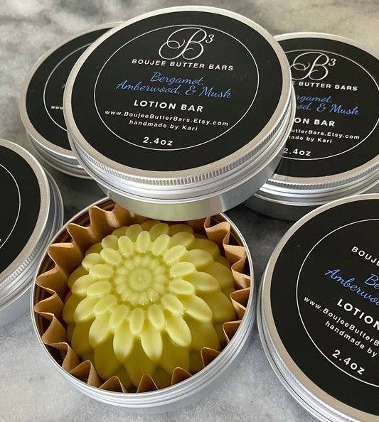 Bergamot, Amberwood, & Musk Scented Lotion Bar