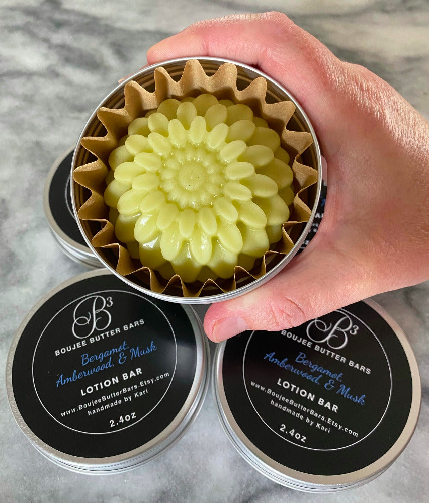 Bergamot, Amberwood, & Musk Scented Lotion Bar