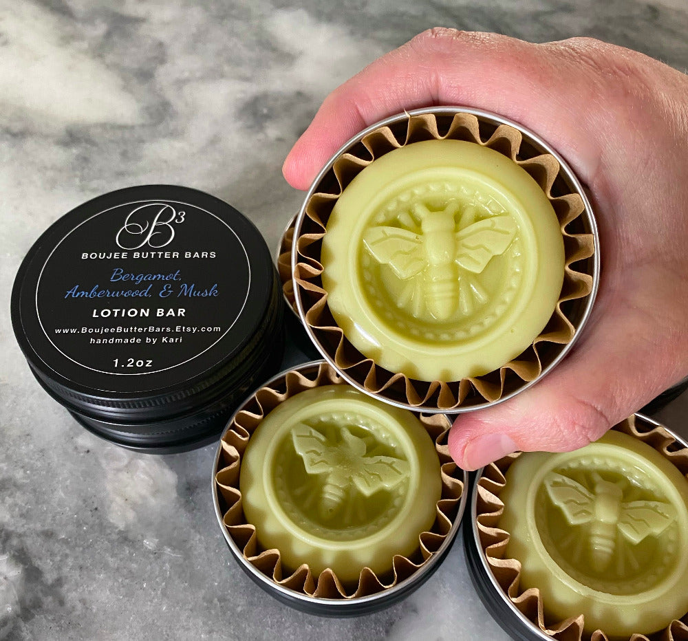 Bergamot, Amberwood, & Musk Scented Lotion Bar