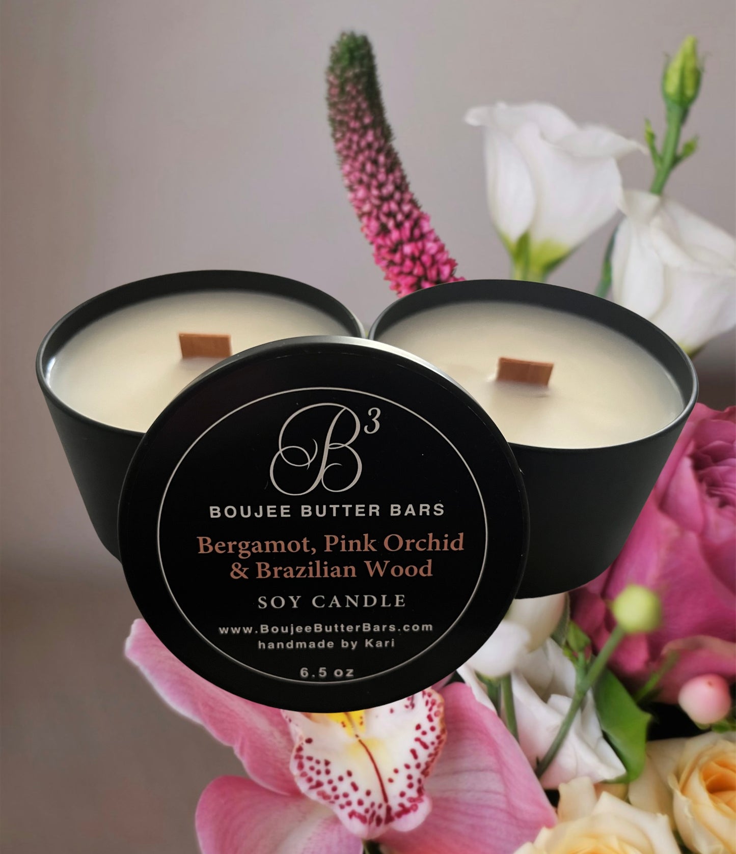 Bergamot, Pink Orchid, & Brazilian Wood All-Soy Candle