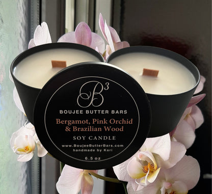 Bergamot, Pink Orchid, & Brazilian Wood All-Soy Candle