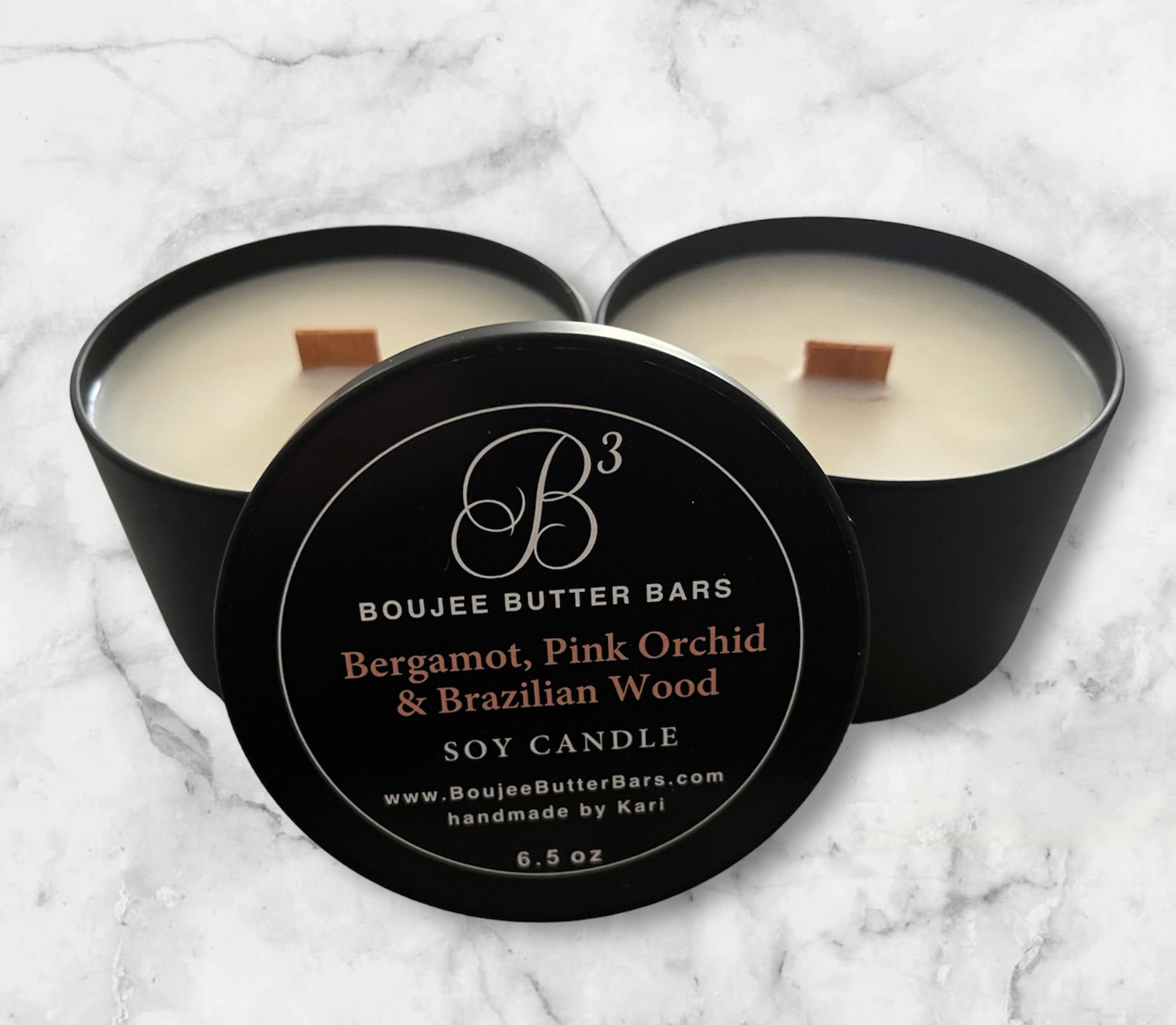 Bergamot, Pink Orchid, & Brazilian Wood All-Soy Candle