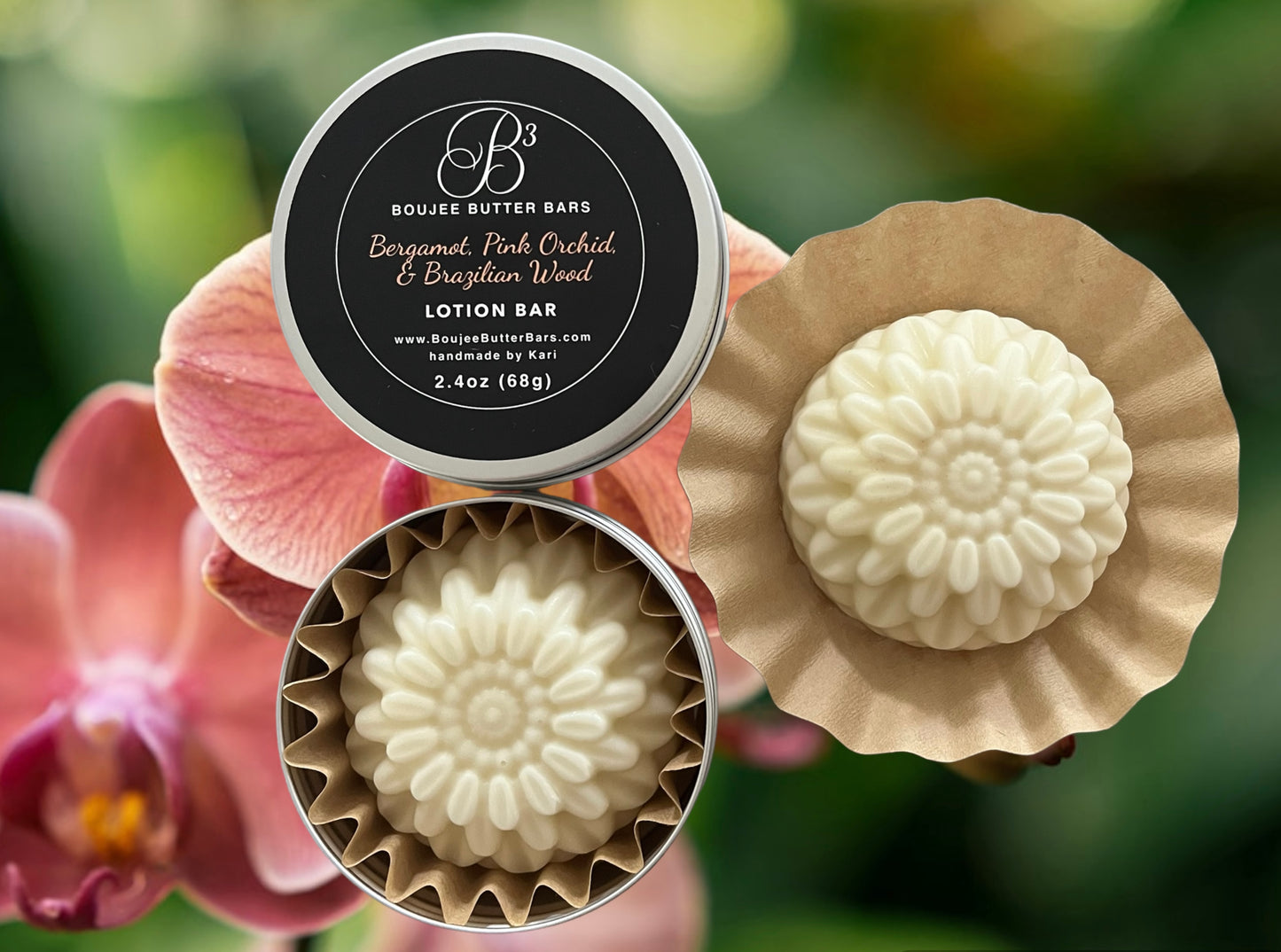 Bergamot, Pink Orchid, & Brazilian Wood Scented Lotion Bar