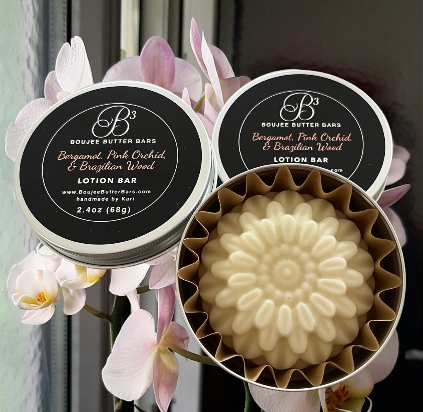 Bergamot, Pink Orchid, & Brazilian Wood Scented Lotion Bar