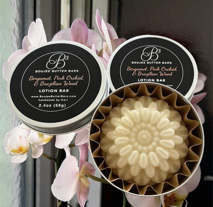 Bergamot, Pink Orchid, & Brazilian Wood Scented Lotion Bar